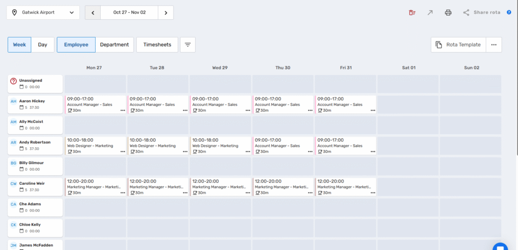 MJV Consulting Rota, Time & Attendance Module