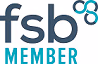 FSB Member logo with blue and gray text and circular design elements